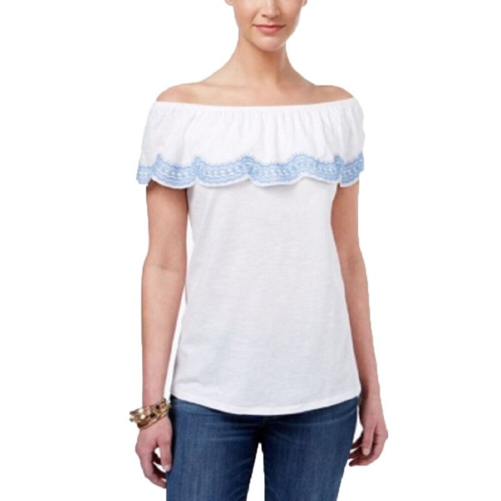 Style & Co Ruffled Off The Shoulder Top - Picture 3 of 3